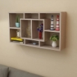 Espositore da Parete Pensile 8 Scomparti Color Rovere