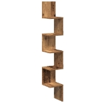 Mensola Angolare Legno Antico 20x20x127,5 cm Legno Multistrato