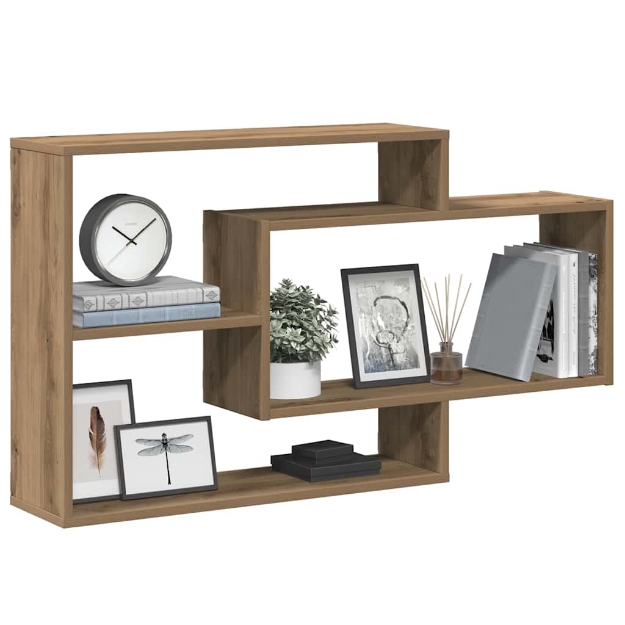 Scaffale a Parete Rovere Artigianale 104x20x58,5 cm Truciolato