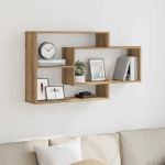 Scaffale a Parete Rovere Artigianale 104x20x58,5 cm Truciolato