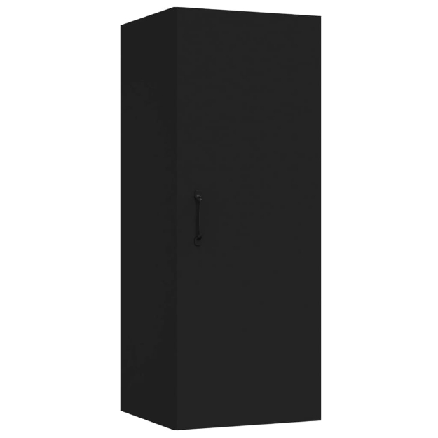 Armadietto Pensile a Muro Nero 34,5x34x90 cm Legno Multistrato