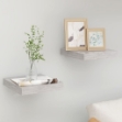 Scaffali a Parete 2 pz Grigio Cemento 23x23,5x3,8 cm in MDF