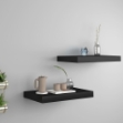 Scaffali a Parete 2 pz Neri 40x23x3,8 cm in MDF