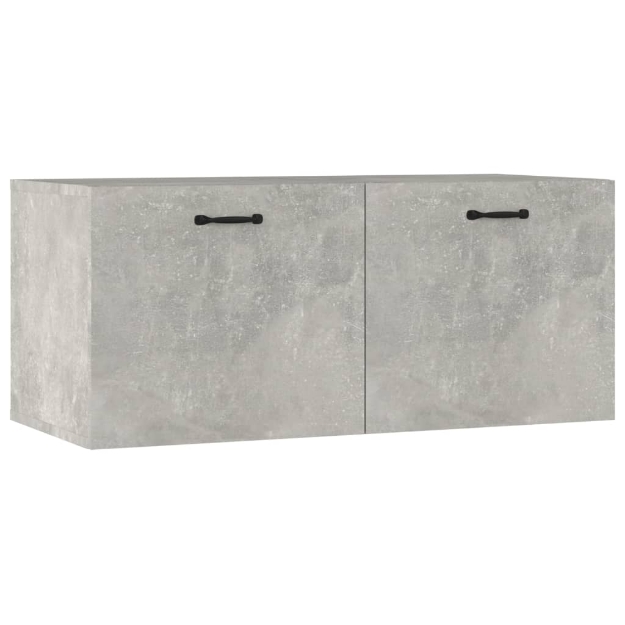 Mobile a Parete Grigio Cemento 80x36,5x35 cm Legno Multistrato