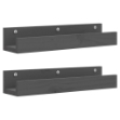 Mensole da Parete 2 pz Grigio 50x12x9cm Legno Massello di Pino