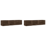 Mobili Parete 2pz Rovere Marrone 75x18x16,5cm Legno Multistrato