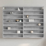 Armadietto Vetrina Grigio Cemento 100x8,5x75 cm Multistrato