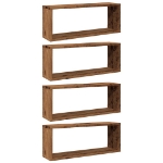 Mensole a Cubo Muro 4 pz Legno Antico 60x15x23 cm in Truciolato