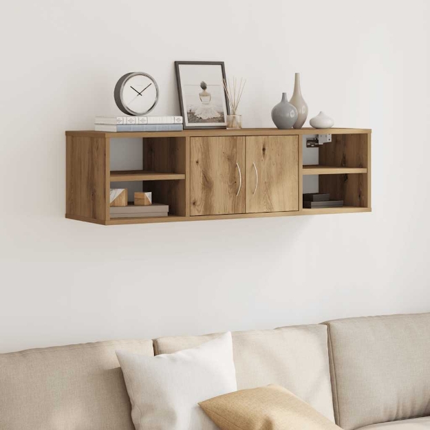 Armadietto a Muro Rovere Artigianale 101x30x29 cm in Truciolato
