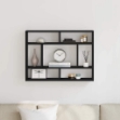 Mensola a Muro Rovere Nero 75x16x55 cm in Legno Multistrato