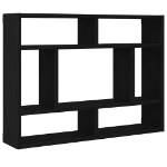 Mensola a Muro Rovere Nero 75x16x55 cm in Legno Multistrato