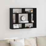 Mensola a Muro Rovere Nero 75x16x55 cm in Legno Multistrato