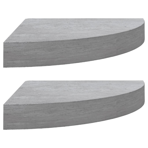 Mensole Angolari 2pz Grigio Cemento 35x35x3,8 cm in MDF