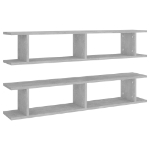Mensole Parete 2pz Grigio Cemento 105x18x20cm Legno Multistrato