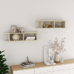 Mensole a Parete 2pz Rovere Sonoma 90x18x20cm Legno Multistrato
