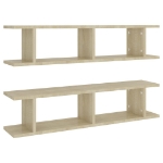 Mensole a Parete 2pz Rovere Sonoma 90x18x20cm Legno Multistrato