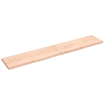 Ripiano a Parete 220x40x(2-4) cm Massello Rovere Non Trattato