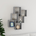Mensola Parete Cubo Grigio Cemento 78x15x93cm Legno Multistrato