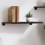 Ripiano Muro Marrone Scuro 60x30x2 cm Massello Rovere Trattato