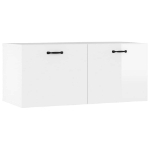 Mobile a Parete Bianco Lucido 80x36,5x35 cm Legno Multistrato