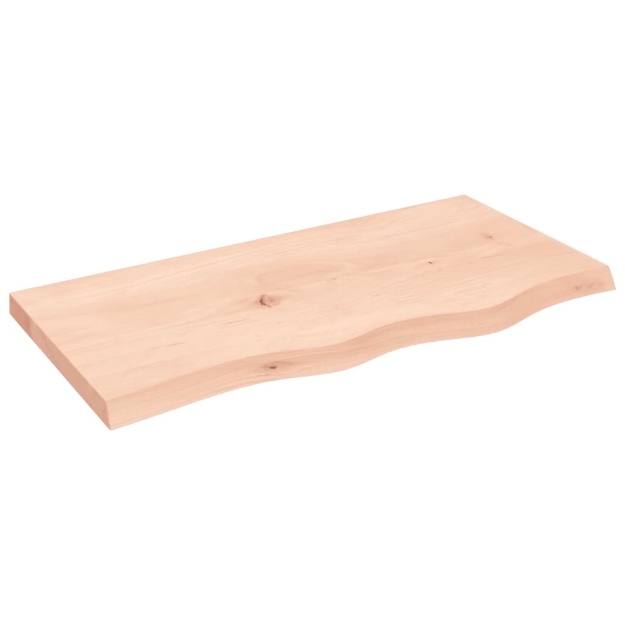 Ripiano a Parete 80x40x(2-4) cm Massello Rovere Non Trattato