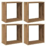 Mensole Parete a Cubo 4 pz Artigianale 30x15x30 cm Truciolato