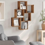 Mensola a Muro a Cubo Legno Antico 78x15x93cm Legno Multistrato
