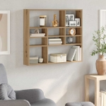 Scaffale a Parete Rovere Artigianale 90x16x78 cm Truciolato