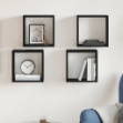 Mensole Parete Cubo 4 pz Rovere Nero 30x15x30 cm Truciolato