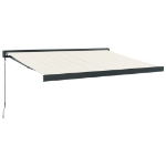 Tenda da Sole Retrattile Crema 3,5x2,5 m in Tessuto e Alluminio