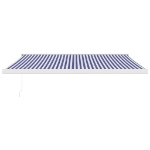 Tenda da Sole Retrattile Blu e Bianca 4x3 m Tessuto e Alluminio