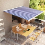 Tenda a Cassonetto Manuale 350x250 cm Blu e Bianca