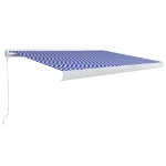 Tenda a Cassonetto Manuale 350x250 cm Blu e Bianca
