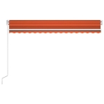 Tenda Automatica Sensore Vento e LED 450x300 cm Arancio Marrone