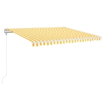 Tenda da Sole Retrattile Automatica 450x350 cm Gialla e Bianca