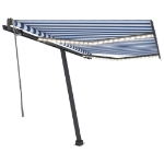 Tenda Automatica con Sensore Vento e LED 300x250 cm Blu Bianca