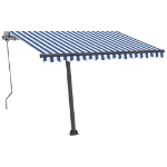 Tenda Automatica con Sensore Vento e LED 300x250 cm Blu Bianca