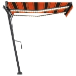 Tenda da Sole Manuale con LED 300x250cm Arancione e Marrone