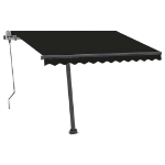 Tenda da Sole Retrattile Manuale con LED 300x250 cm Antracite
