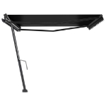 Tenda da Sole Retrattile Manuale con Palo 400x300 cm Antracite