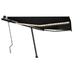 Tenda da Sole Retrattile Manuale con LED 450x300 cm Antracite