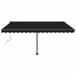 Tenda da Sole Retrattile Manuale con LED 450x300 cm Antracite