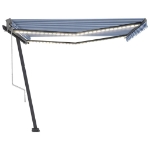 Tenda Automatica con Sensore Vento e LED 400x300 cm Blu Bianca