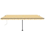 Tenda Automatica Sensore Vento e LED 500x300 cm Gialla Bianca