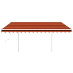 Tenda da Sole Retrattile Manuale Pali 4,5x3,5 m Arancio Marrone