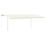 Tenda da Sole Retrattile Manuale con LED 6x3 m Crema