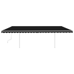 Tenda da Sole Retrattile Manuale con Pali 6x3m Antracite