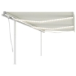 Tenda da Sole Retrattile Manuale con LED 6x3,5 m Crema