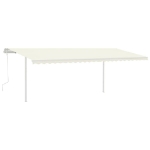 Tenda da Sole Retrattile Manuale con LED 6x3,5 m Crema
