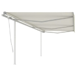 Tenda da Sole Retrattile Manuale con Pali 6x3,5 m Crema